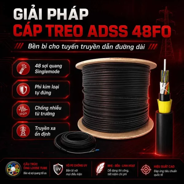 Cáp quang treo ADSS M3-Viettel 48FO Singlemode