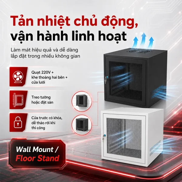 Tủ Rack 10U Chuẩn 19 inch D400, D500, D600