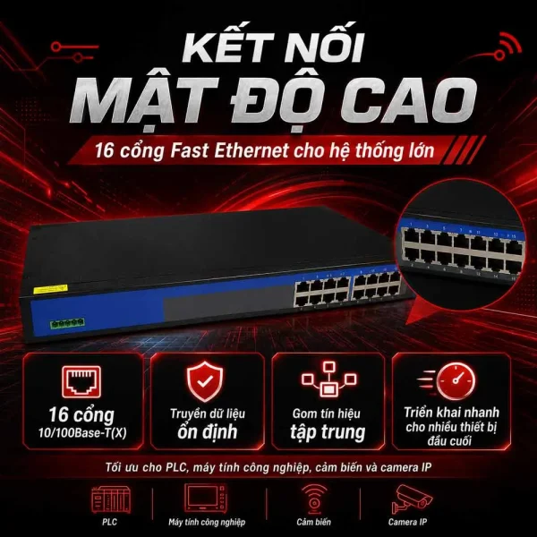 Switch công nghiệp 3onedata ES1016