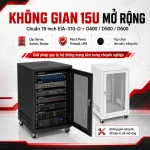 không gian tủ rack 15u