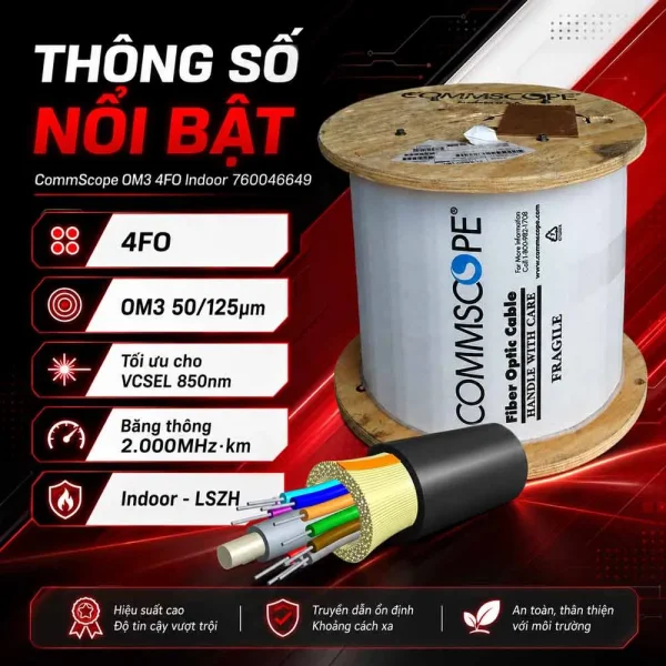 Cáp quang Commscope OM3 4FO Indoor 760046649