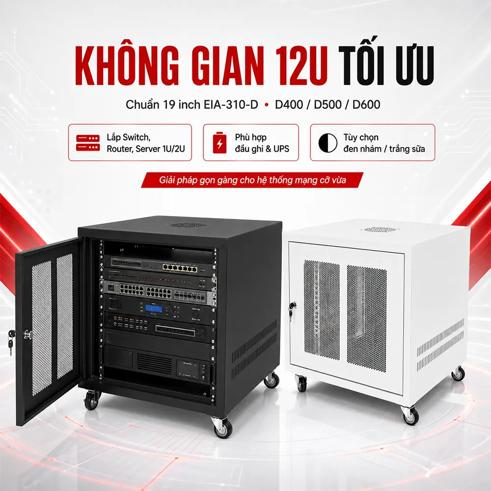 tối ưu không gian tủ rack 12U
