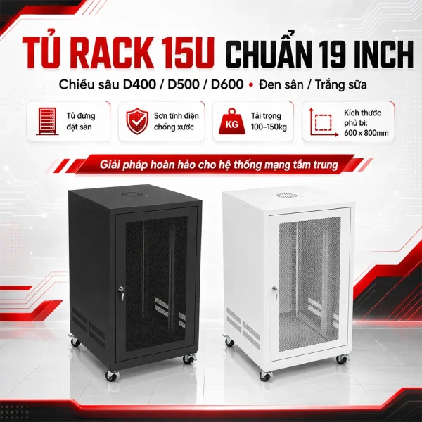 tủ rack 15u chuẩn 19 inch