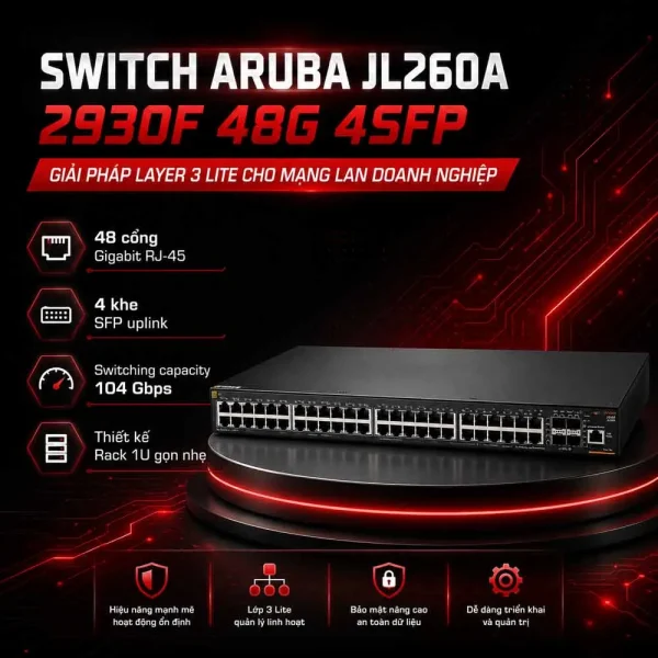 Switch Aruba JL260A 2930F 48G 4SFP
