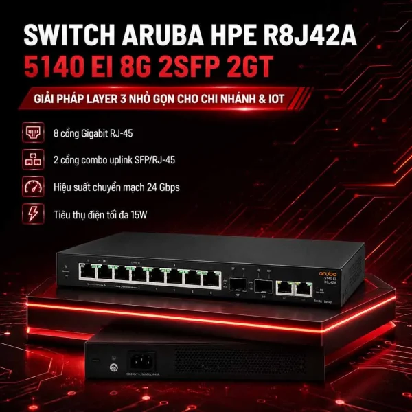 Switch Aruba HPE R8J42A 5140 8G 2SFP 2GT EI
