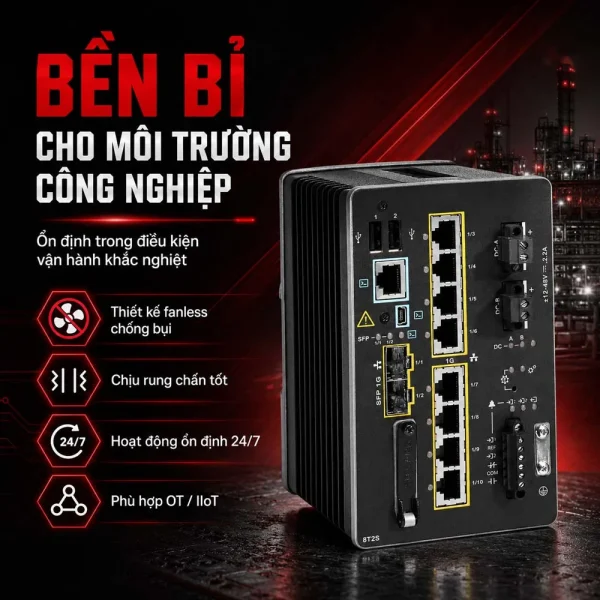 Switch công nghiệp Cisco IE-3300-8T2S-E