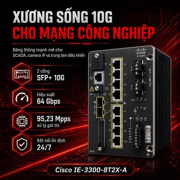 Switch công nghiệp Cisco IE-3300-8T2X-A