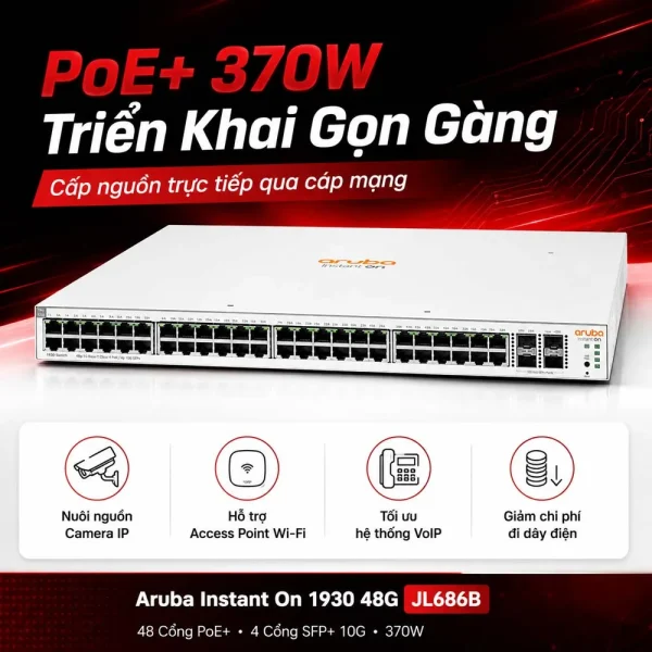Thiết bị chuyển mạch Aruba Instant On 1930 48G – JL686B