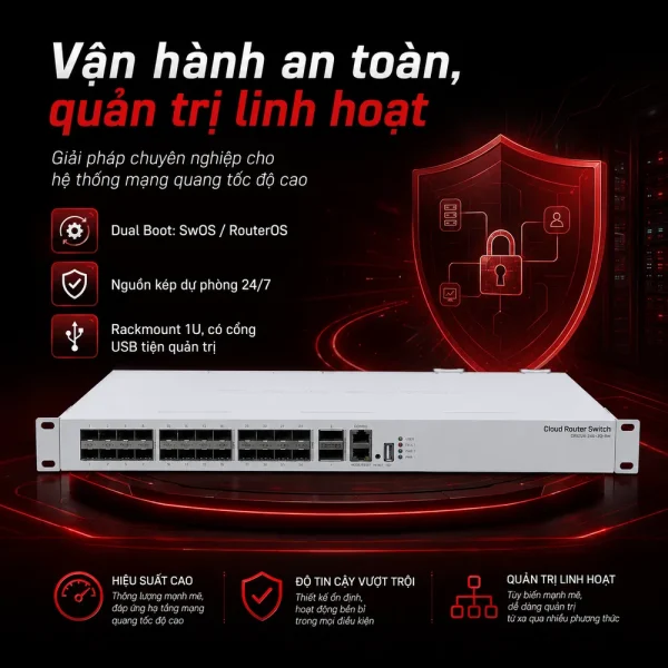 Switch chia mạng Mikrotik CRS326-24S+2Q+RM