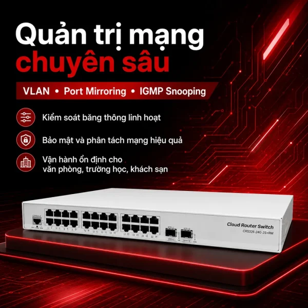 Switch chia mạng Mikrotik CRS326-24G-2S+RM