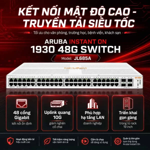 Thiết bị chuyển mạch Aruba Instant On 1930 48G – JL685A
