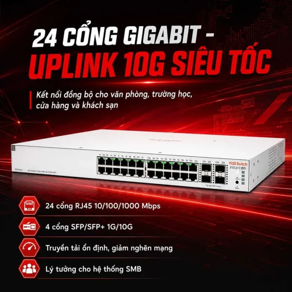 Thiết bị chuyển mạch Aruba Instant On 1930 24G – JL684B