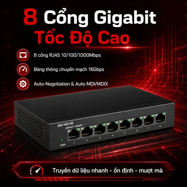 Switch chia mạng Cisco 8port 10/100/1000Mbps SG95D-08