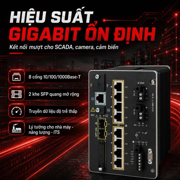 Switch công nghiệp Cisco IE-3300-8T2S-A