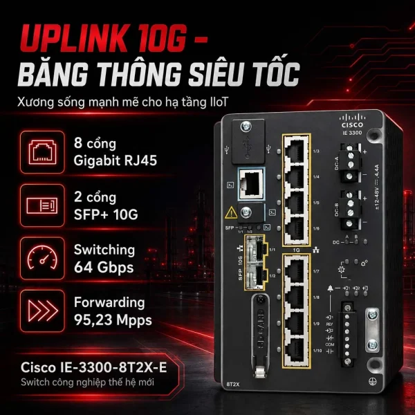 Switch công nghiệp Cisco IE-3300-8T2X-E
