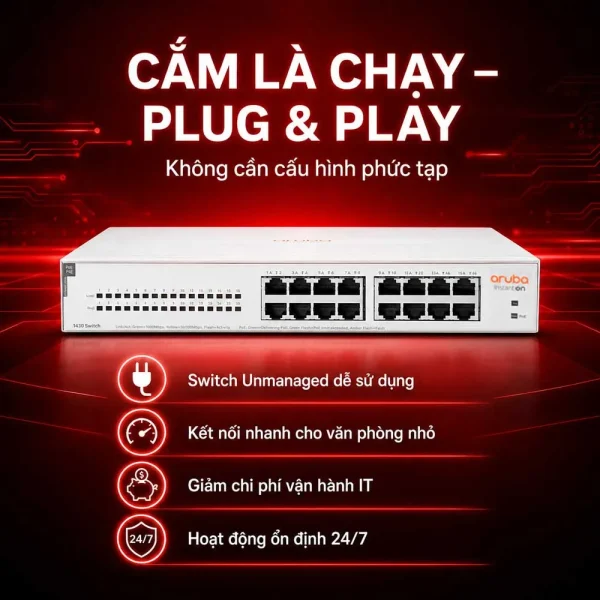 Thiết bị chuyển mạch Aruba Instant On 1430 16G – R8R48A