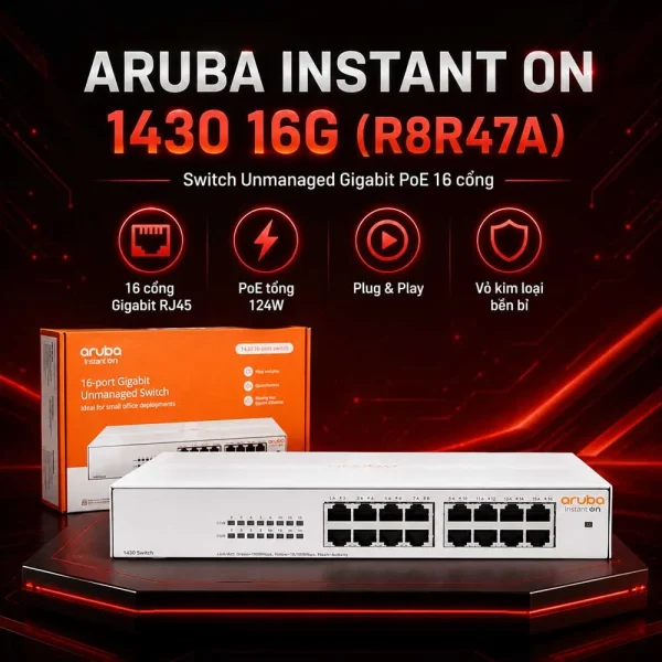 Thiết bị chuyển mạch Aruba Instant On 1430 16G – R8R47A
