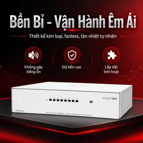Thiết bị chuyển mạch Aruba Instant On 1430 8G – R8R45A