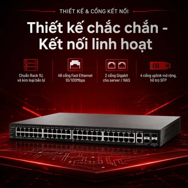 Switch chia mạng Cisco SF500-48 48Port 10/100Mbps