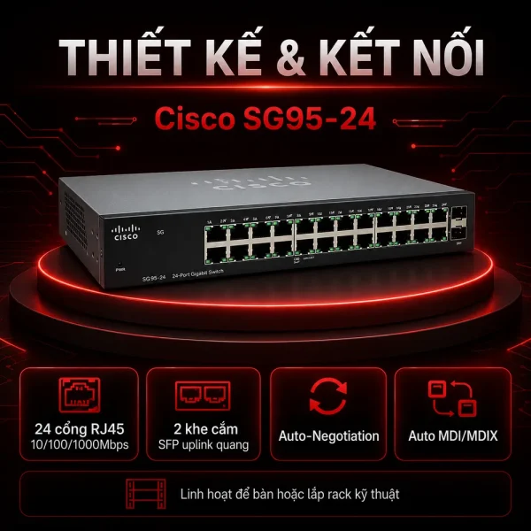 Switch chia mạng Cisco 24port 10/100/1000Mbps SG95-24