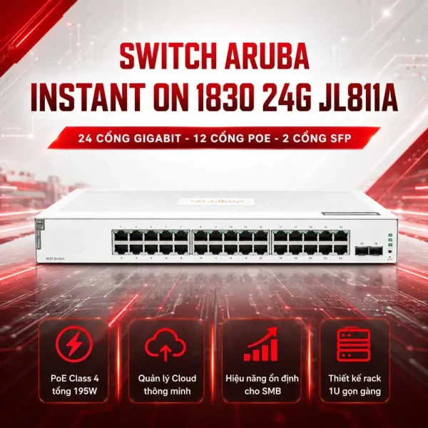 Thiết bị chuyển mạch Aruba Instant On 1830 8G – JL811A