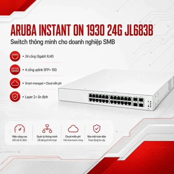 Thiết bị chuyển mạch Aruba Instant On 1930 24G – JL683B