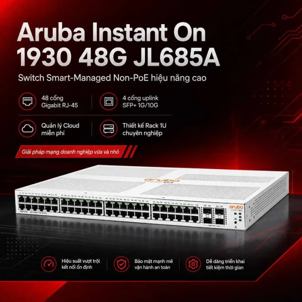 Thiết bị chuyển mạch Aruba Instant On 1930 48G – JL685A