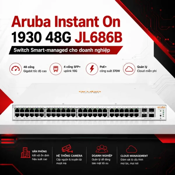Thiết bị chuyển mạch Aruba Instant On 1930 48G – JL686B