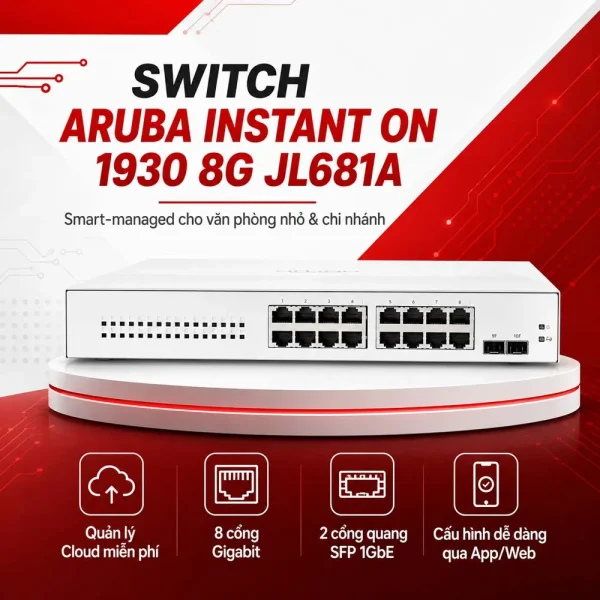 Thiết bị chuyển mạch Aruba Instant On 1930 8G – JL681A