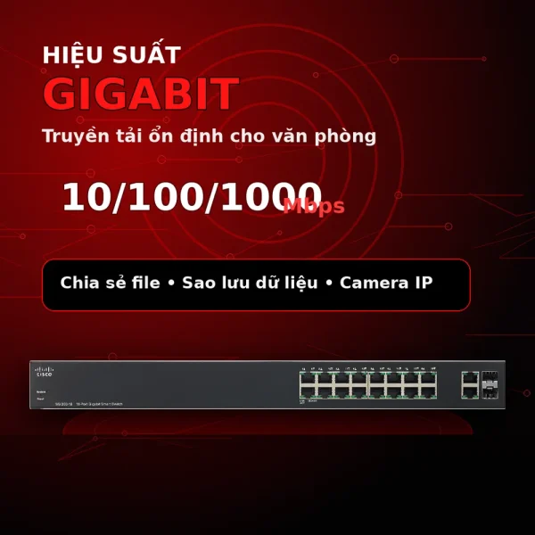 Switch chia mạng Cisco 18Port 10/100/1000Mbps SG200-18