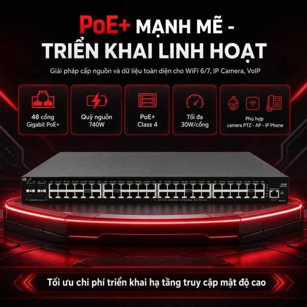 Switch Aruba JL558A 2930F 48G PoE+ 4SFP+ 740W