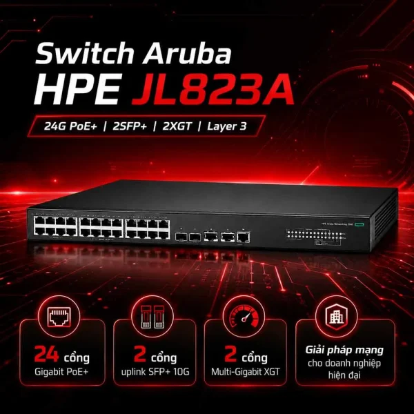 Switch Aruba HPE JL823A 5140 24G POE+ 2SFP+ 2XGT EI