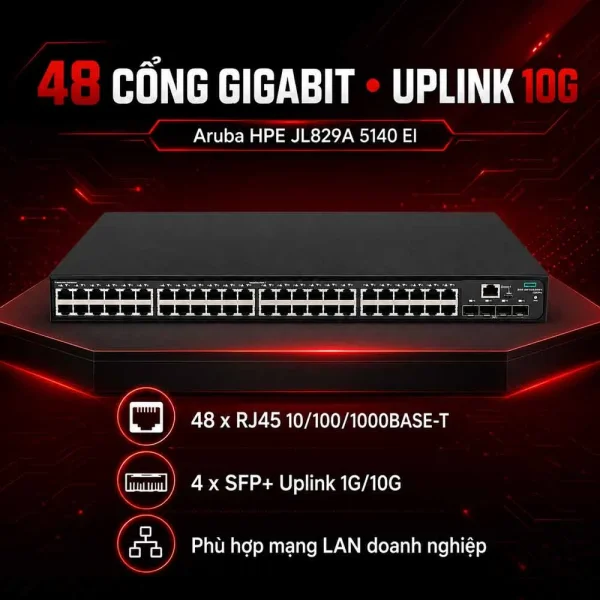 Switch Aruba HPE JL829A 5140 48G 4SFP+ EI