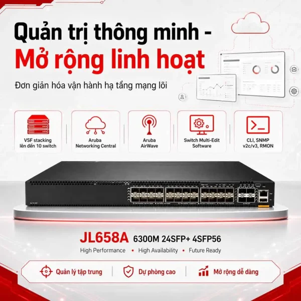 Switch Aruba JL658A 6300M 24SFP+ 4SFP56
