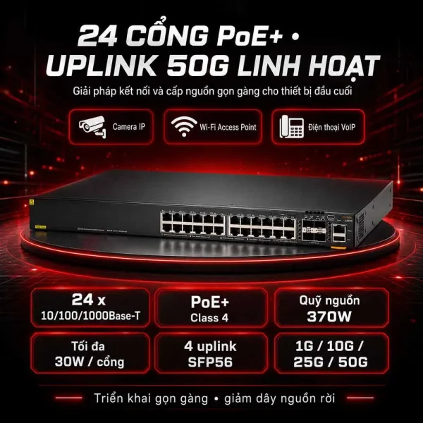Switch Aruba JL666A 6300F 24G CL4 PoE 4SFP56