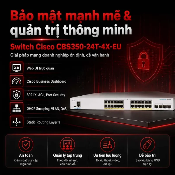 Switch Cisco CBS350-24T-4X-EU