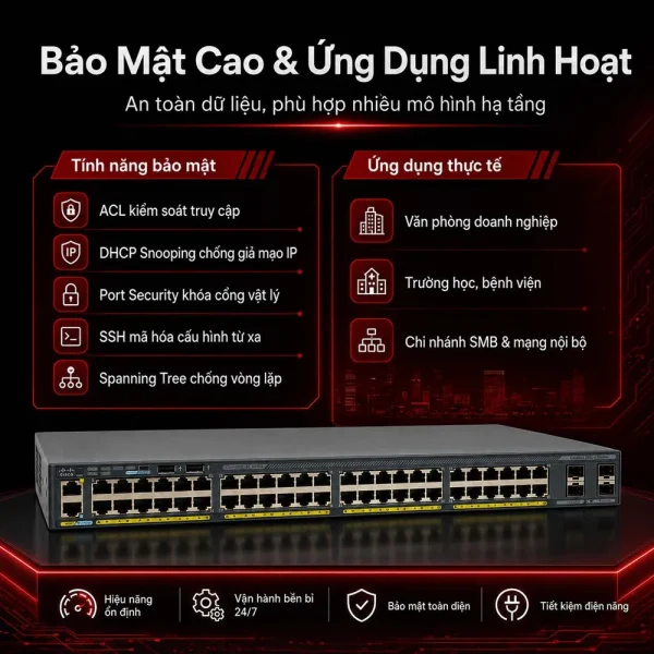 Switch CISCO CATALYST C2960X | PN: WS-C2960X-48TS-LL