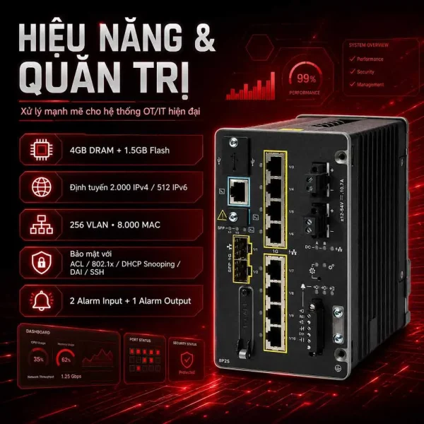 Switch chia mạng Cisco IE-3400-8P2S-E