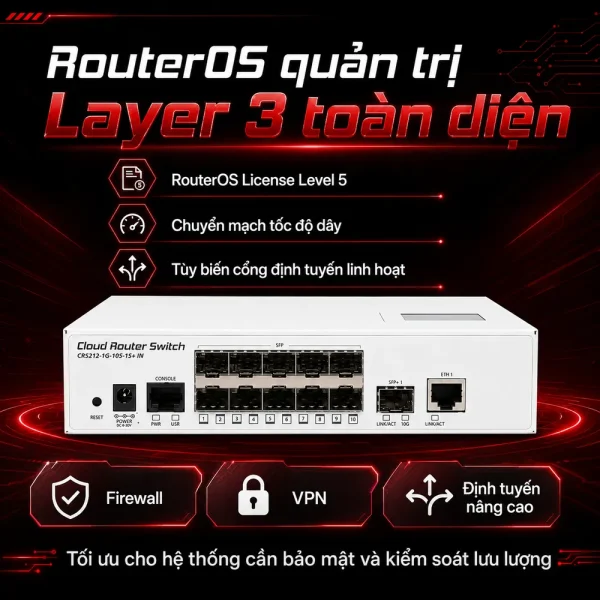 Switch chia mạng Mikrotik CRS212-1G-10S-1S+IN