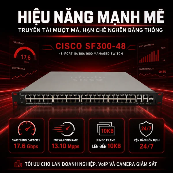 Switch chia mạng Cisco 48-port 10/100Mbps SF300-48