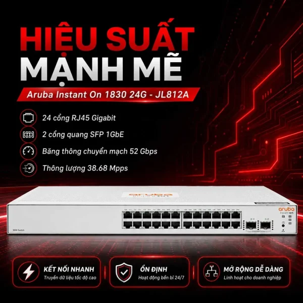 Thiết bị chuyển mạch Aruba Instant On 1830 24G – JL812A
