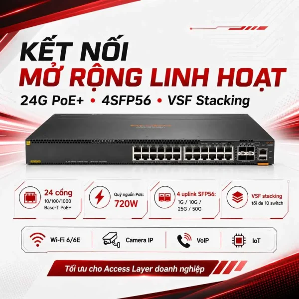 Switch Aruba JL662A 6300M ​​24G CL4 PoE 4SFP56
