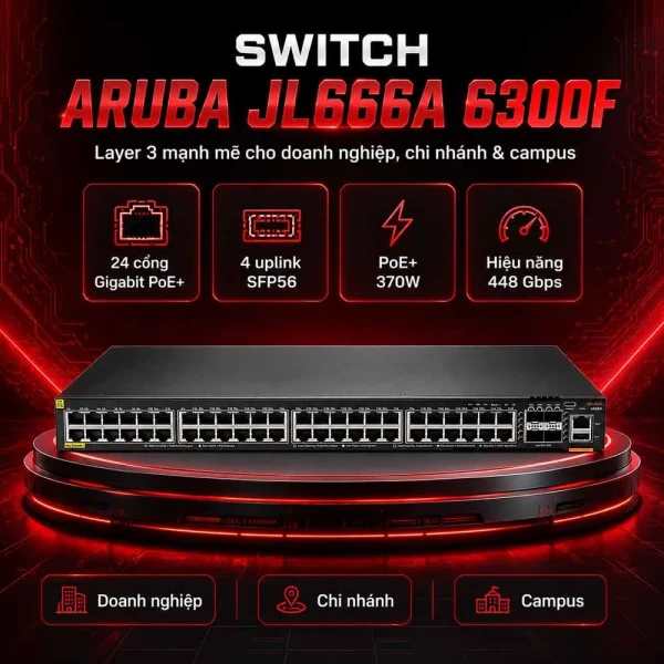 Switch Aruba JL666A 6300F 24G CL4 PoE 4SFP56