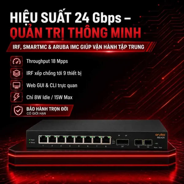 Switch Aruba HPE R8J42A 5140 8G 2SFP 2GT EI