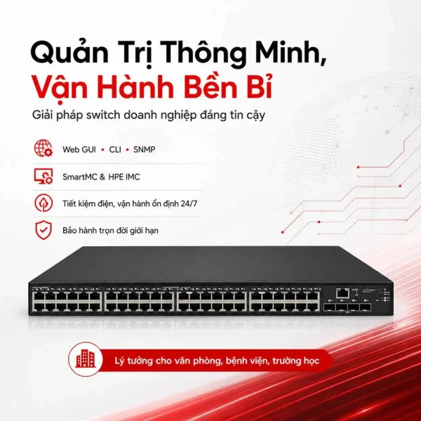 Switch Aruba HPE JL824A 5140 48G PoE+ 4SFP+ EI