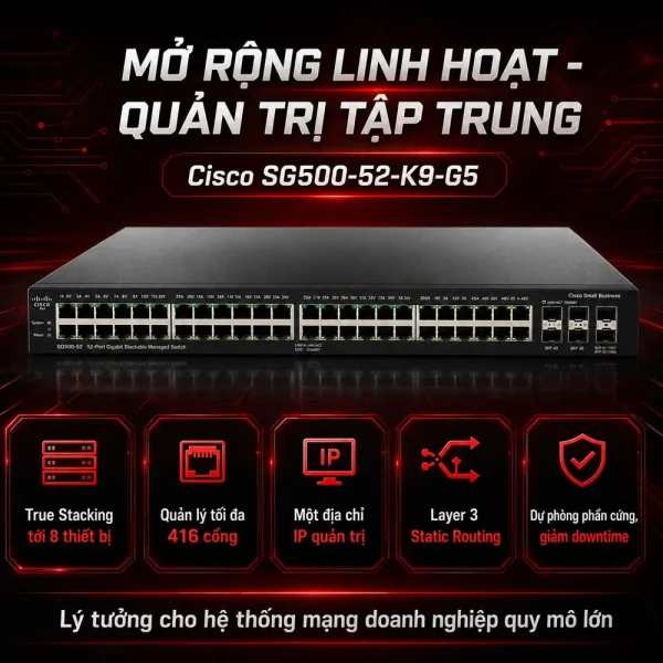 Switch Cisco SG500-52-K9-G5 48Port 10/100/1000Mbps
