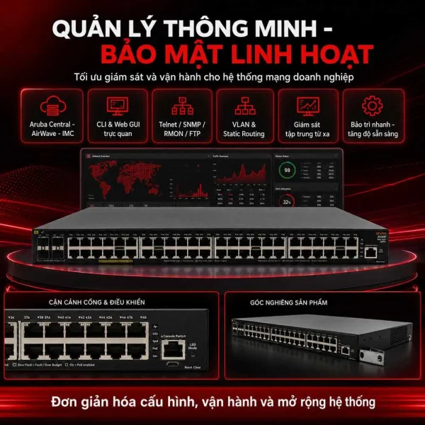 Switch Aruba JL558A 2930F 48G PoE+ 4SFP+ 740W