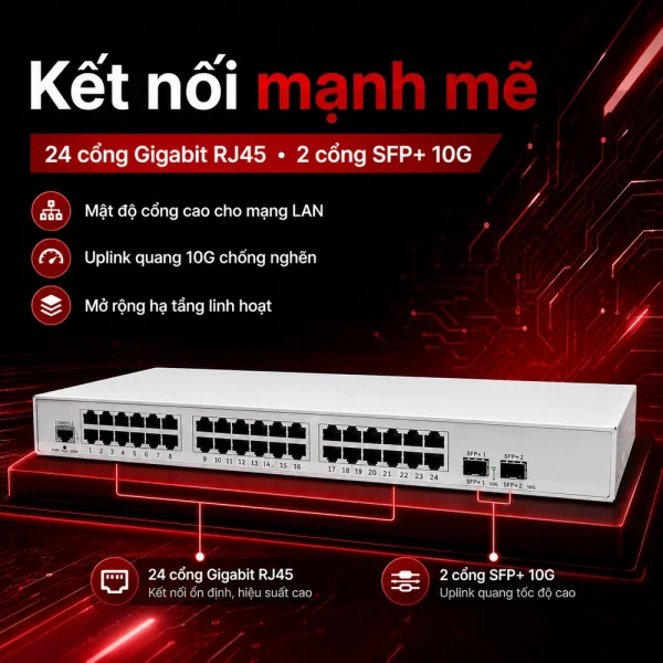 Switch chia mạng Mikrotik CRS326-24G-2S+RM