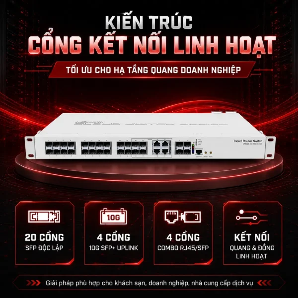 Switch chia mạng Mikrotik CRS328-4C-20S-4S+RM