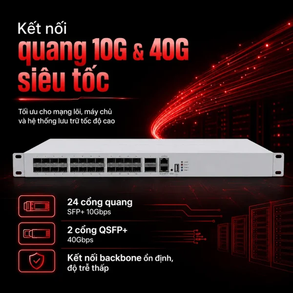 Switch chia mạng Mikrotik CRS326-24S+2Q+RM